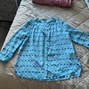 Blue button up blouse